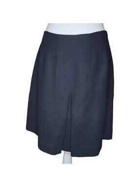 Vtg Size 12 Metro Collection Pleated Skirt Black Womens Career Office Work Chic